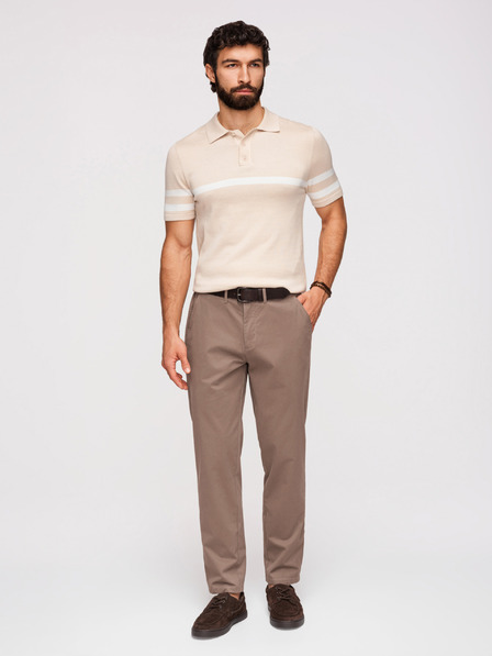 Ombre Clothing Pantaloni chino bărbătești REGULAR FIT - maro V1 OM-PACP-0293 Ombre Clothing