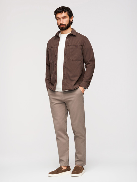 Ombre Clothing Pantaloni chino bărbătești SLIM FIT cu textură fină - gri V1 OM-PACP-0294 Ombre Clothing