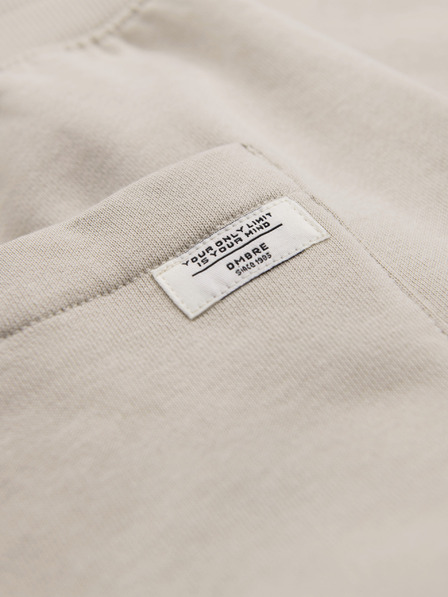 Ombre Clothing Pantaloni de trening bărbătești din bumbac BASIC cu pernă neîncleștată - bej deschis V1 OM-PABS-0304 Ombre Clothing