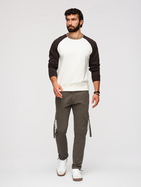 Ombre Clothing Pantaloni cargo bărbătești cu pernă dreaptă și manseta cu șnur - gri grafit V3 P1516 Ombre Clothing