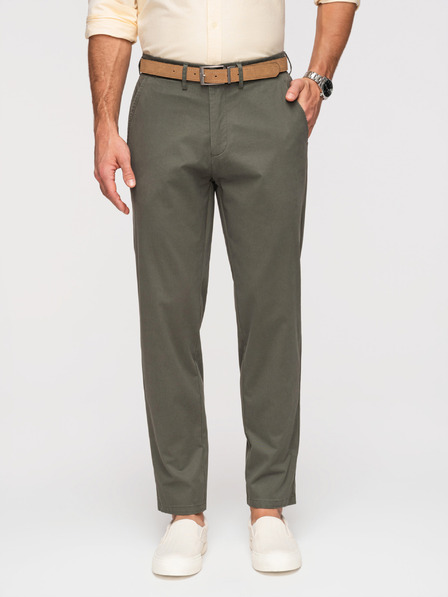 Ombre Clothing Pantaloni chino bărbătești REGULAR FIT - khaki V3 OM-PACP-0293 Ombre Clothing