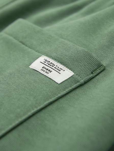 Ombre Clothing Pantaloni de trening bărbătești din bumbac BASIC cu pernă neîncleștată - verde V3 OM-PABS-0304 Ombre Clothing