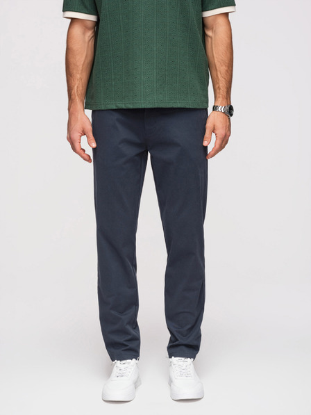 Ombre Clothing Pantaloni chino bărbătești REGULAR FIT - albastru închis V4 OM-PACP-0293 Ombre Clothing