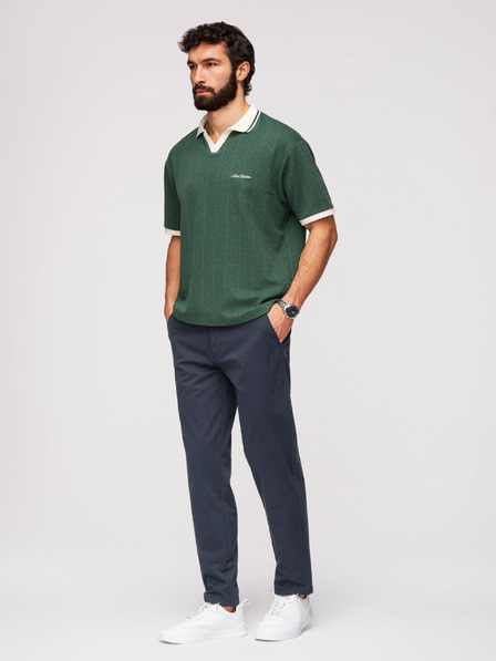 Ombre Clothing Pantaloni chino bărbătești REGULAR FIT - albastru închis V4 OM-PACP-0293 Ombre Clothing