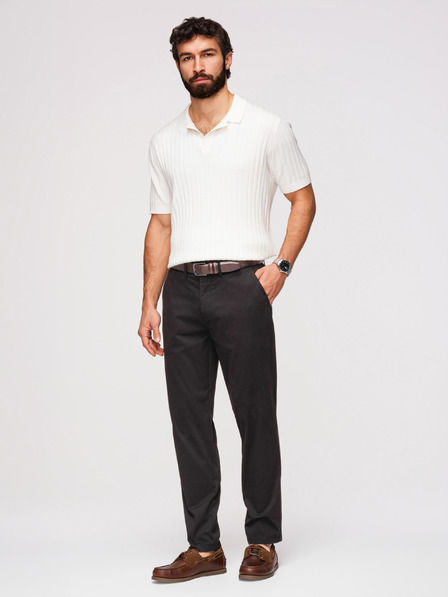 Ombre Clothing Pantaloni bărbătești chino REGULAR FIT - negru V5 OM-PACP-0293 Ombre Clothing