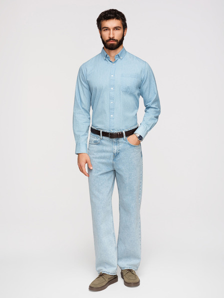 Ombre Clothing Cămașă bărbătească din bumbac din denim fin cu model - albastru deschis V1 K702 Ombre Clothing