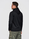Ombre Clothing Bluză bărbătească din bumbac elastic BASIC cu glugă - negru V5 OM-SSBZ-0272 Ombre Clothing
