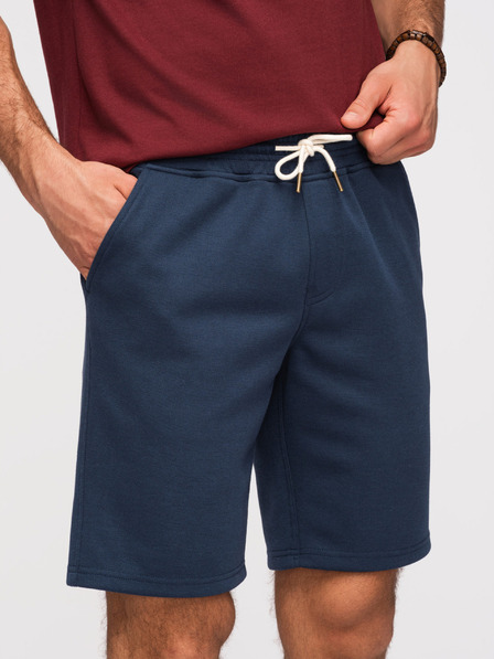 Ombre Clothing Pantaloni scurți structurali pentru bărbați REGULAR FIT - albastru închis V3 OM-SRSK-0124 Ombre Clothing