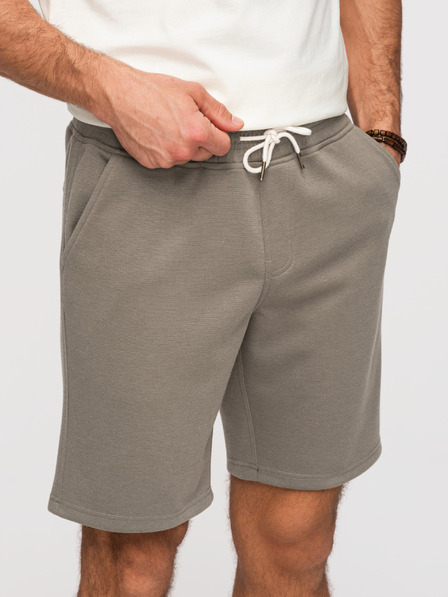 Ombre Clothing Pantaloni scurți structurați pentru bărbați REGULAR FIT - khaki V4 OM-SRSK-0124 Ombre Clothing