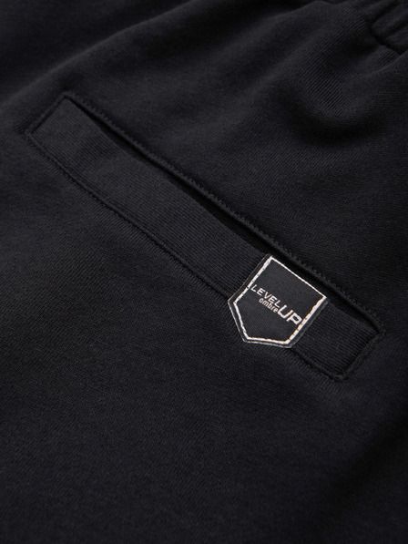 Ombre Clothing Pantaloni scurți pentru bărbați REGULAR FIT din tricot french frotté - negri V4 OM-SRSK-0196 Ombre Clothing