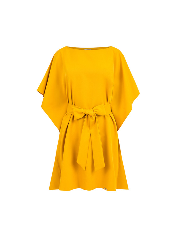 numoco SOFIA Rochie cu model fluture - culoare miere