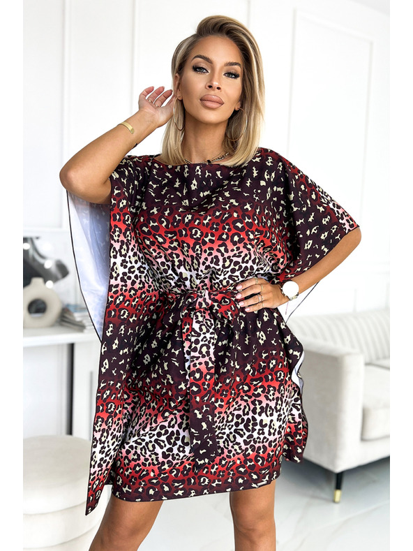 numoco SOFIA Rochie fluture cu centură în talie - jaguar