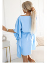numoco SOFIA Rochie fluture cu fundă în talie - albastru pastel