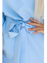 numoco SOFIA Rochie fluture cu fundă în talie - albastru pastel