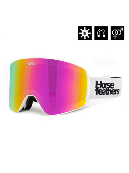 Horsefeathers Ochelari snowboard Lynx - white/mirror pink