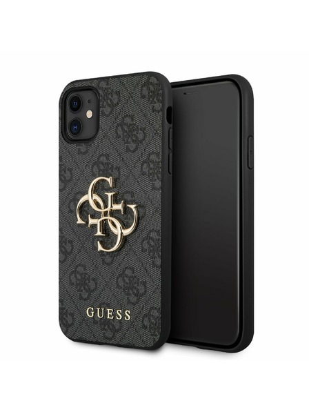 Guess Guess PU 4G Metal Logo Back Cover pentru iPhone 11 Gri
