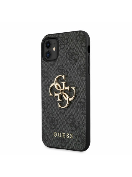 Guess Guess PU 4G Metal Logo Back Cover pentru iPhone 11 Gri