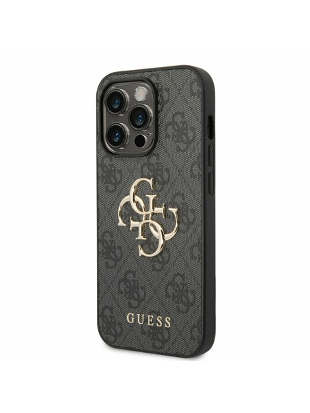 Guess Guess PU 4G Metal Logo Back Cover pentru iPhone 14 Pro Grey