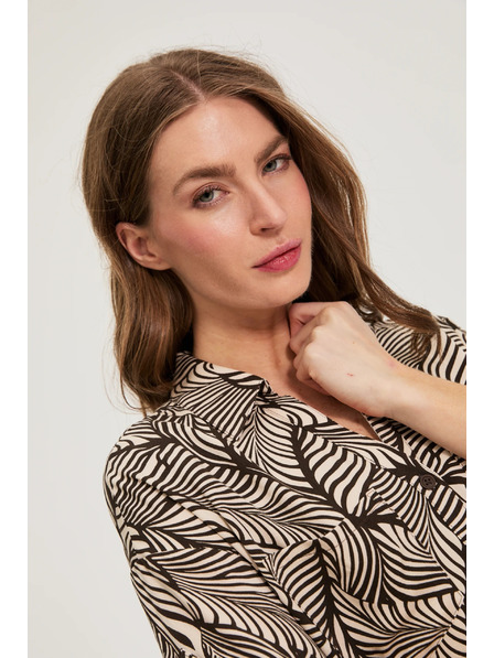 Moodo Cămașă maro din viscoză Moodo