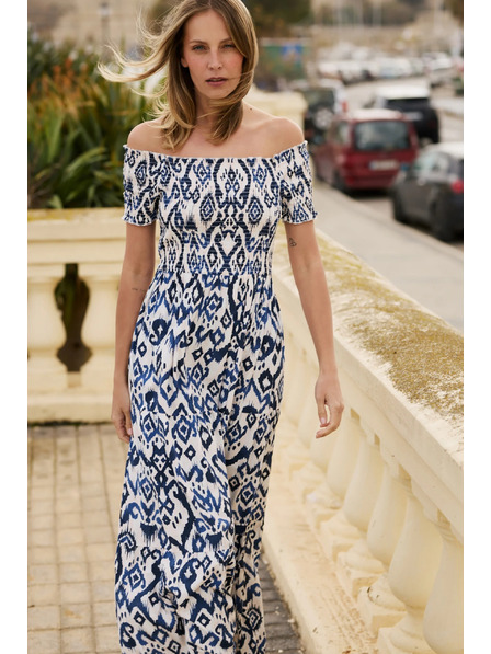 Moodo Rochie lungă din viscoză albă Moodo