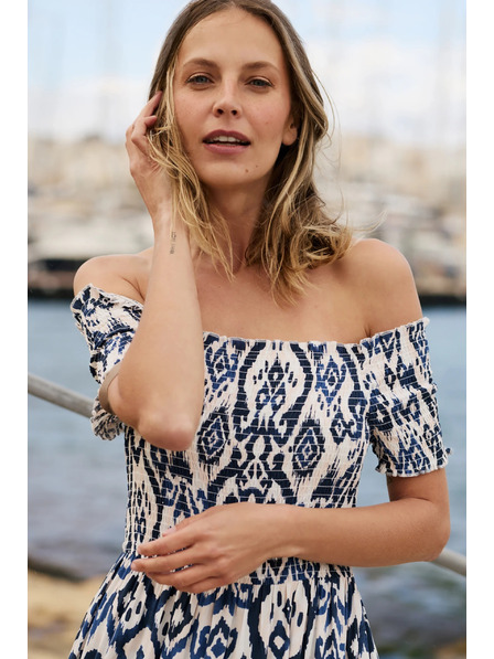 Moodo Rochie lungă din viscoză albă Moodo