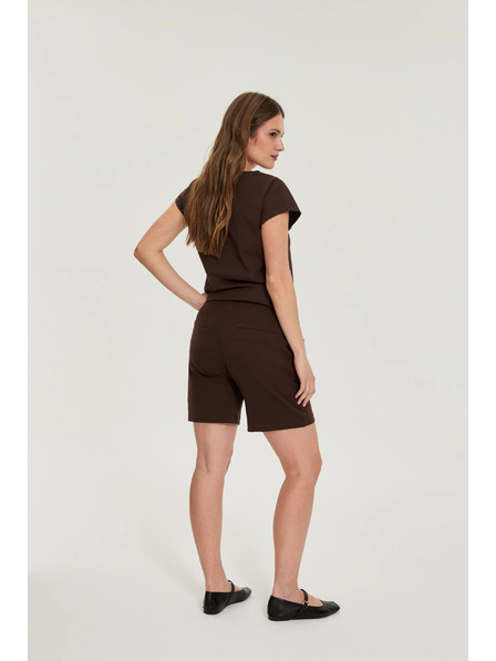 Moodo Pantaloni scurți din bumbac maro Moodo