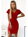 numoco Rochie din satin cu decolteu în formă de inimă - Red Numoco NINA