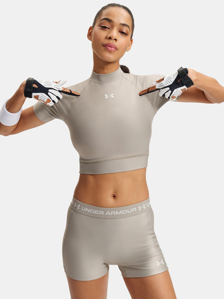 Under Armour Tricou femei Under Armour HeatGear Crop Mock SS-BRN