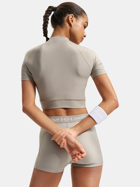 Under Armour Tricou femei Under Armour HeatGear Crop Mock SS-BRN
