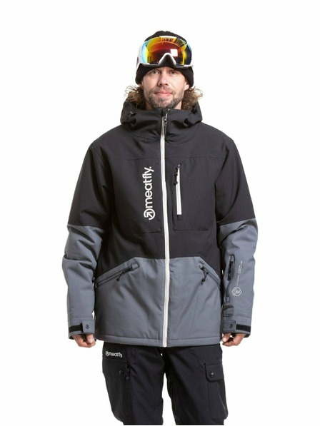 Meatfly Jachetă pentru bărbați Meatfly SNB & SKI Helios Dark Grey / Black