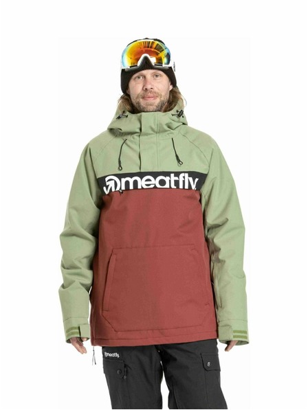 Meatfly Jachetă pentru bărbați Meatfly SNB & SKI Slinger Oil Green / Merlot