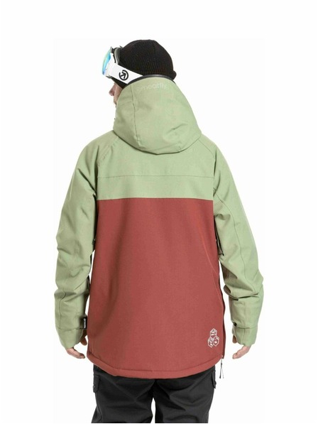 Meatfly Jachetă pentru bărbați Meatfly SNB & SKI Slinger Oil Green / Merlot