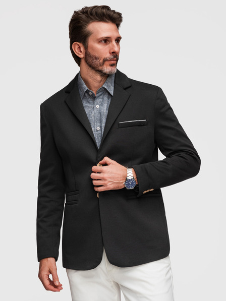 Ombre Clothing Sacou tricot pentru bărbați SLIM FIT - negru V5 M170 Ombre Clothing