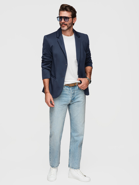 Ombre Clothing Sacou elegant pentru bărbați cu căptușeală detașabilă și glugă reglabilă - albastru închis V2 M168 Ombre Clothing