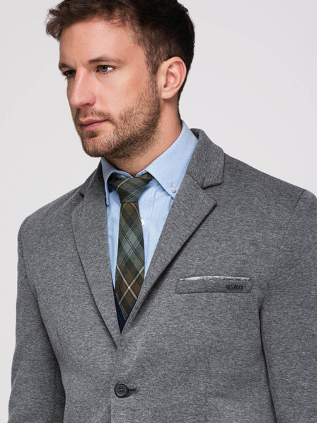 Ombre Clothing Sacou tricot pentru bărbați SLIM FIT - gri grafit V1 M170 Ombre Clothing