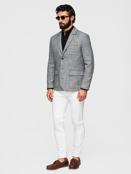 Ombre Clothing Sacou pentru bărbați REGULAR fit cu pânză - gri grafit V5 M169 Ombre Clothing