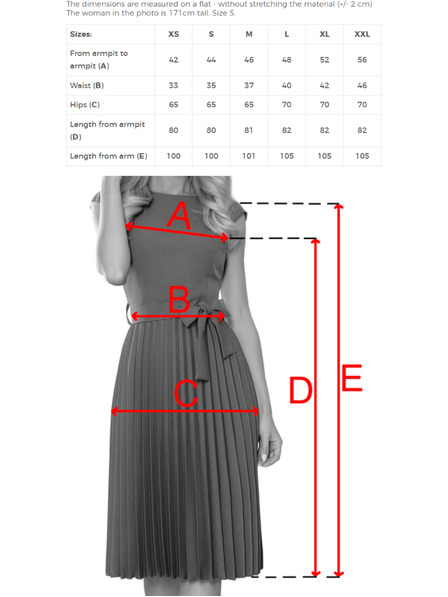 numoco LILA Rochie clasică plisată cu mânecă scurtă și centură - galben unt