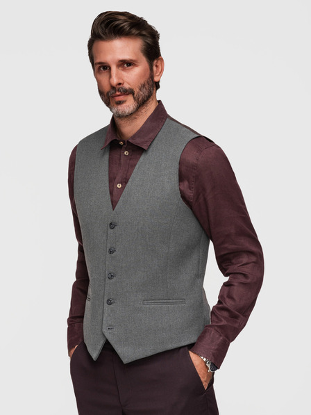 Ombre Clothing Vesta clasică pentru costum pentru bărbați cu căptușeală - gri grafit V3 V64 Ombre Clothing