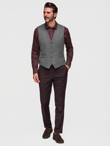 Ombre Clothing Vesta clasică pentru costum pentru bărbați cu căptușeală - gri grafit V3 V64 Ombre Clothing