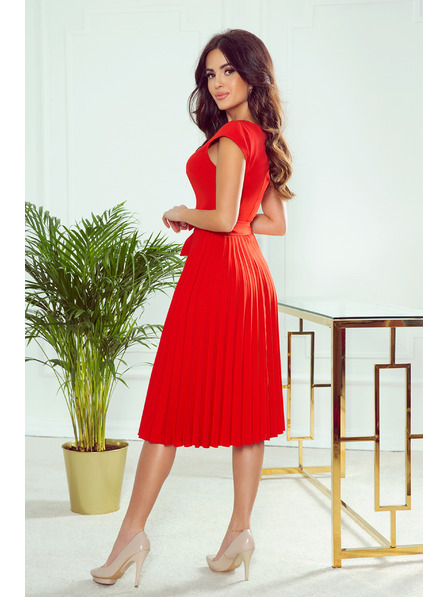 numoco Rochie plisată cu mâneci scurte - roșu Numoco LILA