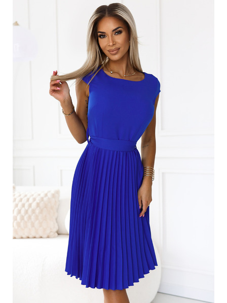 numoco Rochie cu mâneci scurte plisate - albastru Numoco LILA