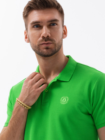 Ombre Clothing Tricou polo basic verde Ombre Clothing pentru bărbați