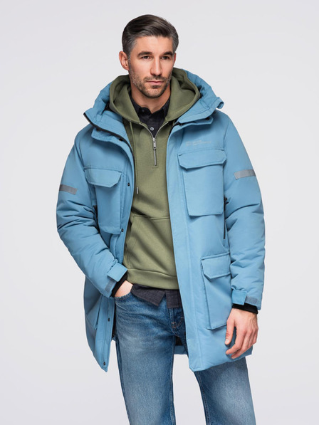 Ombre Clothing Jachetă lungă izolată pentru bărbați Ombre Clothing