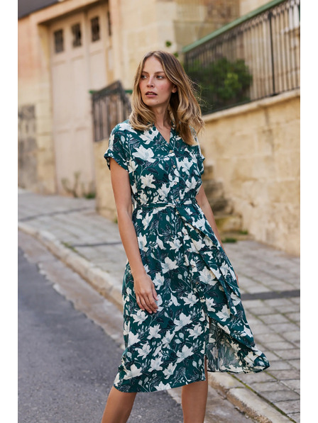 Moodo Rochie din viscoză verde Moodo