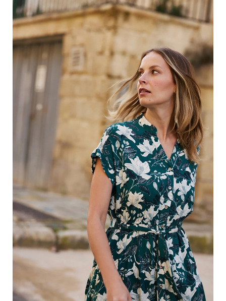 Moodo Rochie din viscoză verde Moodo