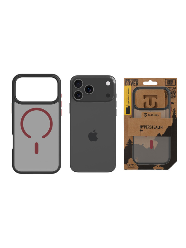 Tactical Tactical MagForce Hyperstealth 2.0 Husă pentru Apple iPhone 17 Pro Max Black/Red