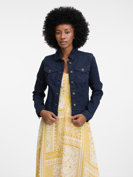 Orsay Jachetă din denim albastru închis pentru femei ORSAY