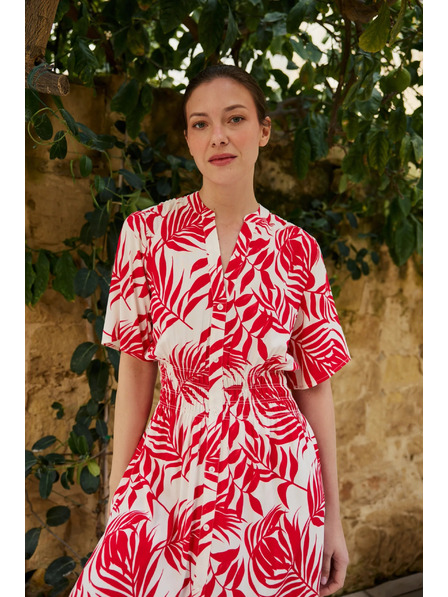 Moodo Rochie midi vâscoasă roșie Moodo