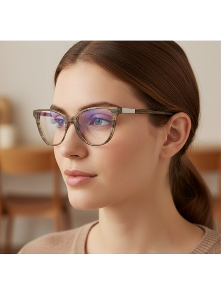 VEYREY VeyRey ochelari de soare cat-eye pentru femei cu filtru lumina albastra Micrail rama maro lentile transparente