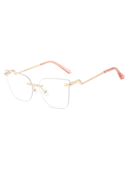 VEYREY VeyRey ochelari de soare cat-eye pentru femei cu filtru lumina albastra Yapp rama aurie lentile transparente